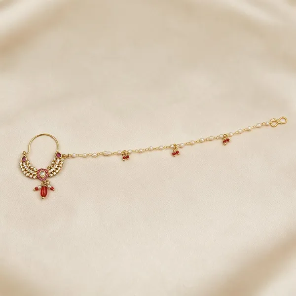 Traditional_Gold_Tone_Kundan_Ruby_Nath_With_Pearl_Chain_&_Red_Bead_Drops