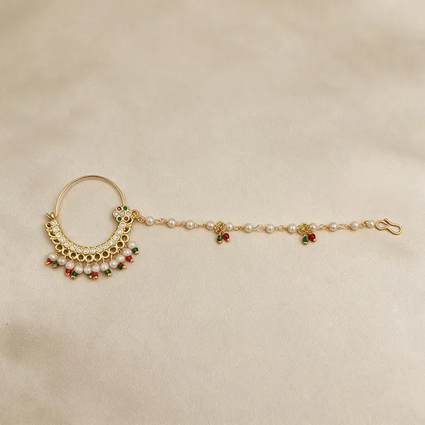 Multicolor_Beaded_Floral_Nath_With_Long_Side_Chain
