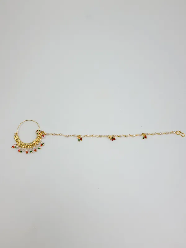 Multicolor_Beaded_Floral_Nath_With_Long_Side_Chain