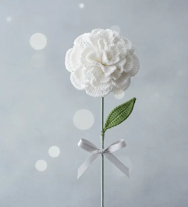 White_Crochet_Carnation_Flower