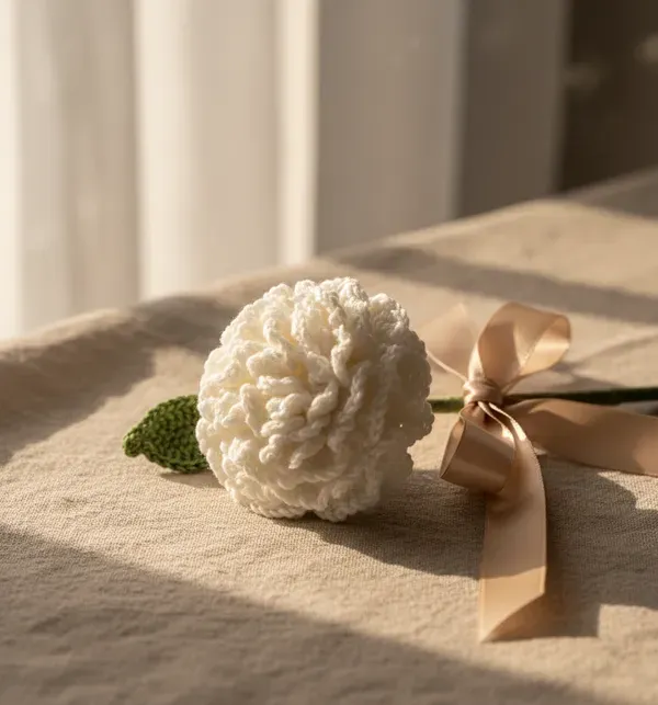 White_Crochet_Carnation_Flower