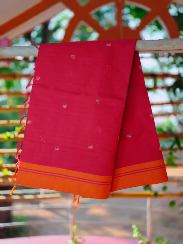 Srinakshgeeth_Udupi_Handloom_Gi_Tagged_Saree_Pink_Orange_Sudha_Special_60_Count_Classic_Butta_Embroidery