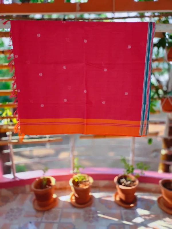 Srinakshgeeth_Udupi_Handloom_Gi_Tagged_Saree_Pink_Orange_Sudha_Special_60_Count_Classic_Butta_Embroidery