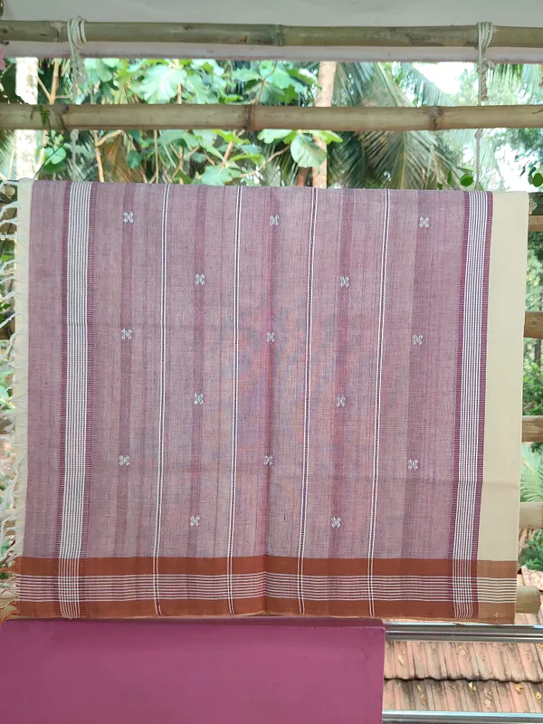 Srinakshgeeth_Kalpana_Special_Udupi_Handloom_Gi_Tagged_Saree_Sand_Beige_Body_With_Rose_Pallu
