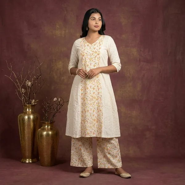 Sri_Cotton_Kurti_With_Pant_Kurta_Set_For_Women
