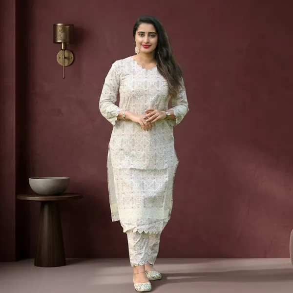 Sang_Cotton_Kurti_With_Pant_Kurta_Set_For_Women