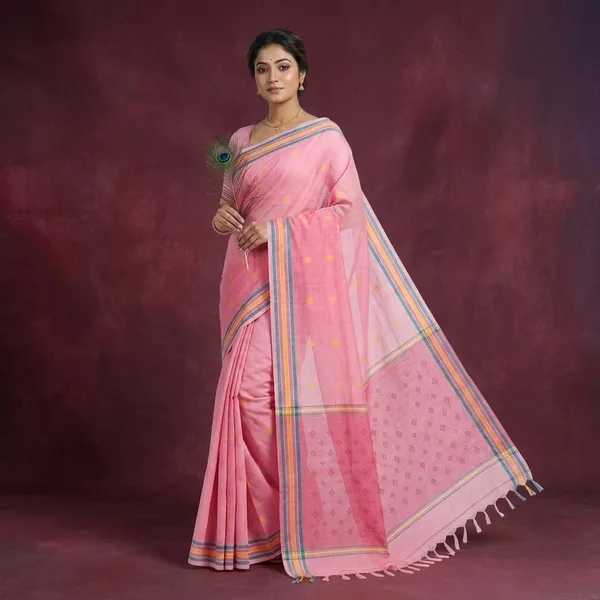 Srinakshgeeth_Kalpana_Special_Udupi_Handloom_Gi_Tagged_Saree_In_Soft_Blush_Pink_With_Deep_Rose_Pink_Pallu