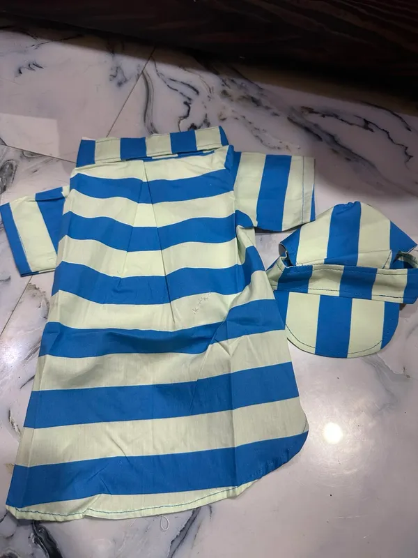 Blue_Striped_Dog_Shirt_And_Cap_Set