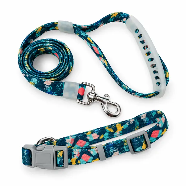 Adjustable_Printed_Dog_Collar_And_Leash_Set