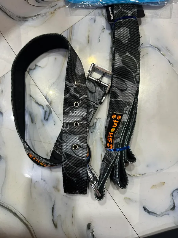 Military_Print_Padded_Dog_Leash_And_Collar_Set