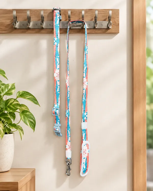 Adjustable_Printed_Dog_Collar_And_Leash_Set