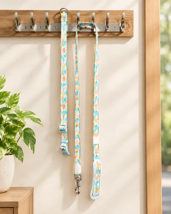 Adjustable_Printed_Dog_Collar_And_Leash_Set