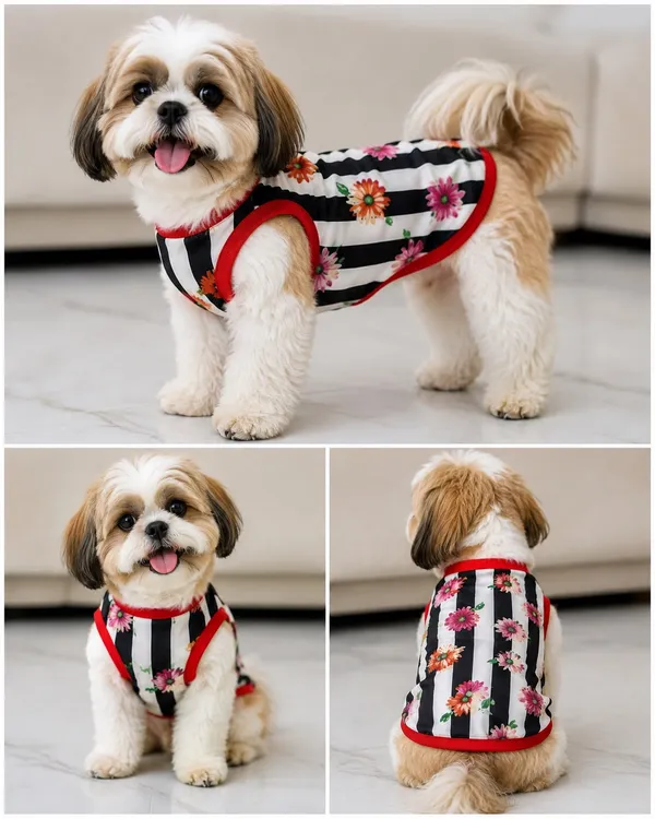Black_White_Floral_Stripe_Dog_Dress