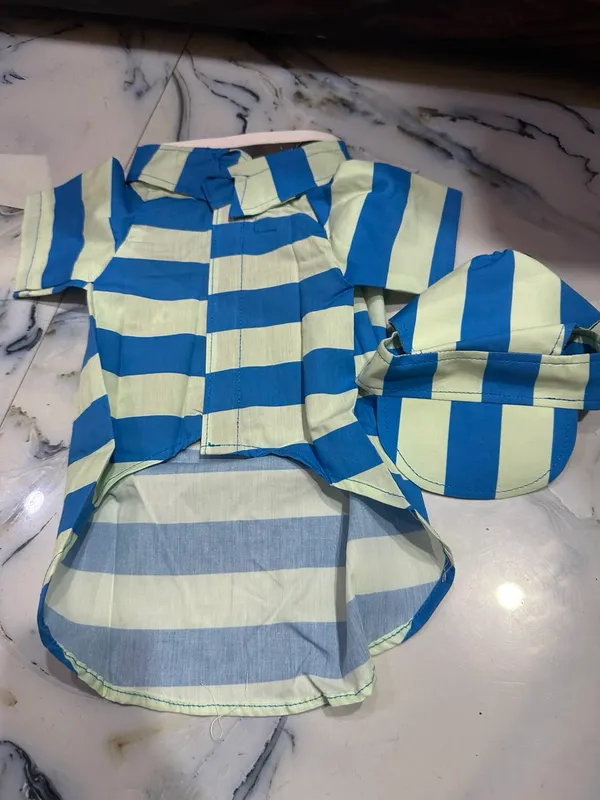 Blue_Striped_Dog_Shirt_And_Cap_Set