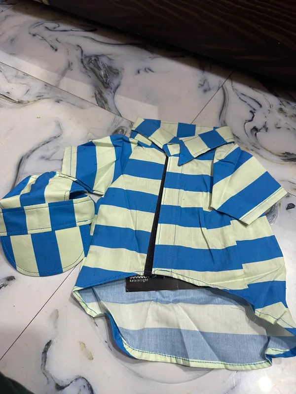 Blue_Striped_Dog_Shirt_And_Cap_Set