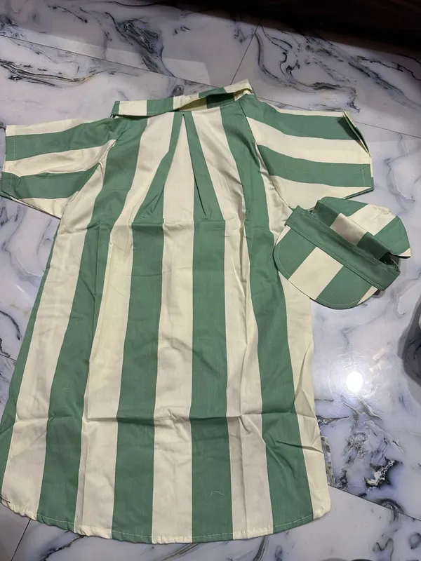 Green_Striped_Dog_Shirt_And_Cap_Set