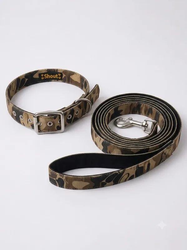 Military_Print_Padded_Dog_Leash_And_Collar_Set