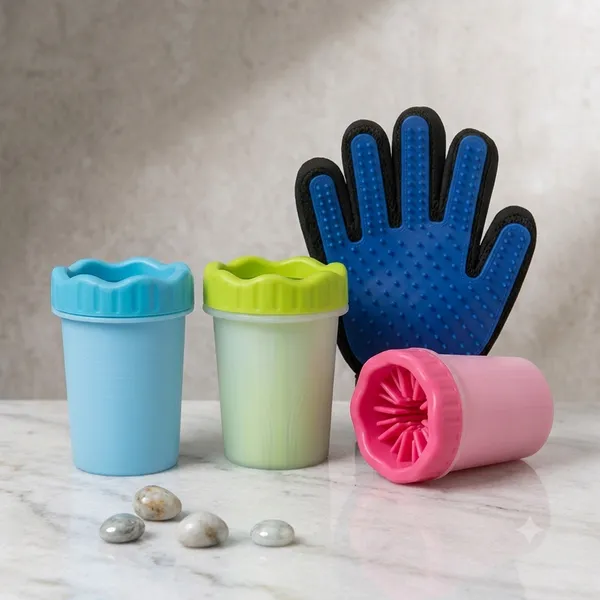 Portable_Paw_Cleaner_Cup_With_Grooming_Glove_Pack_Of_4