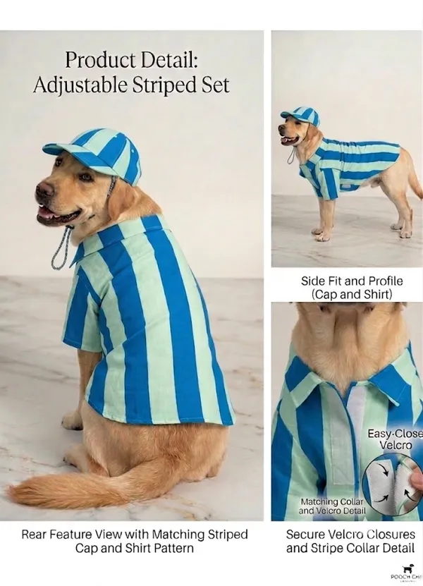 Blue_Striped_Dog_Shirt_And_Cap_Set