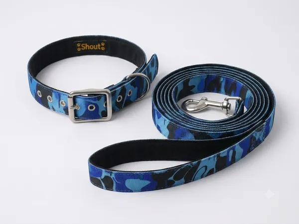 Military_Print_Padded_Dog_Leash_And_Collar_Set