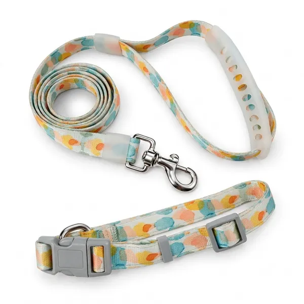 Adjustable_Printed_Dog_Collar_And_Leash_Set