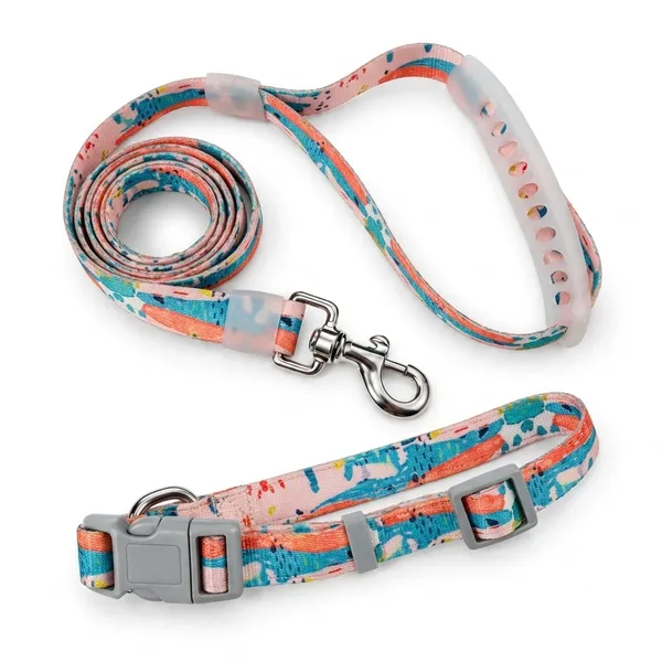 Adjustable_Printed_Dog_Collar_And_Leash_Set