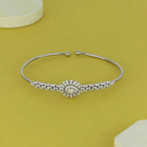 Designer_Floral_Cuff_Bracelet_Silver_925