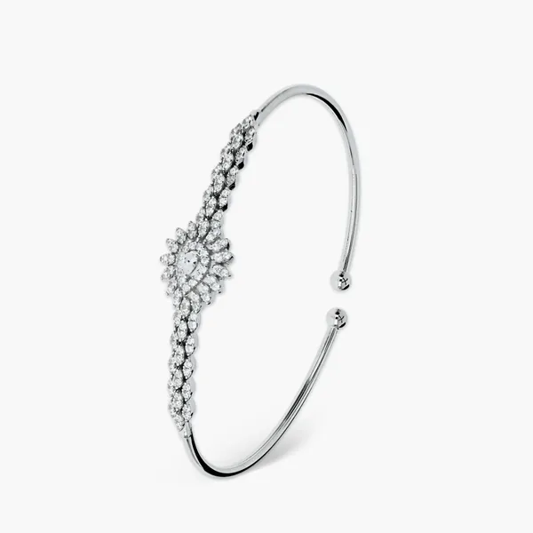 Designer_Floral_Cuff_Bracelet_Silver_925