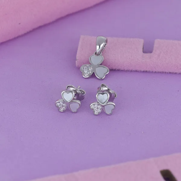 Mother_Of_Pearl_Clover_Pendant_Earrings_Set_Silver_925