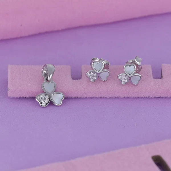 Mother_Of_Pearl_Clover_Pendant_Earrings_Set_Silver_925