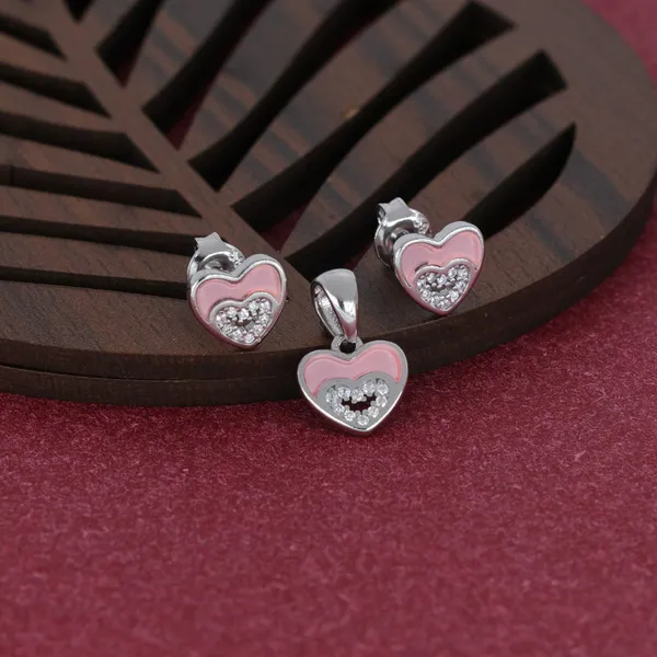 Cute_Pink_Heart_Sterling_Silver_Jewelry_Set_Silver_925
