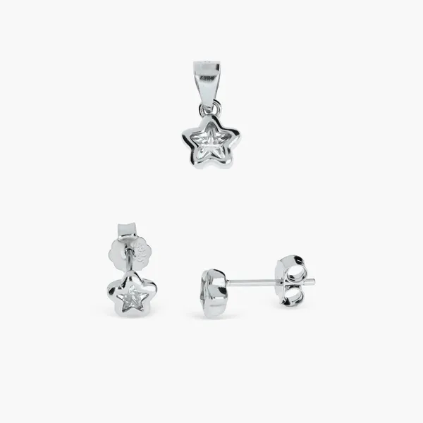 Star_Pendant_And_Earrings_Set_For_Women_Silver_925