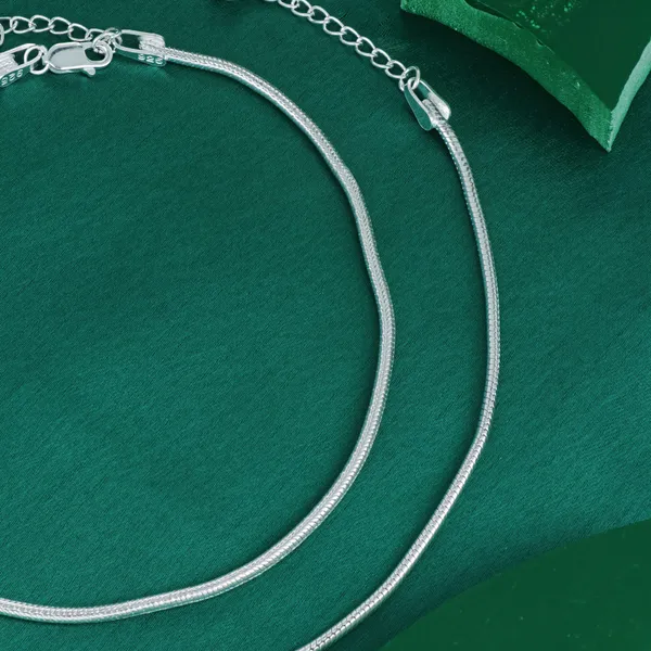 Flat_Snake_Chain_Anklet_Silver_925