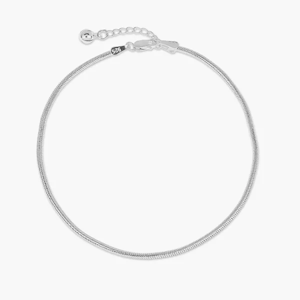 Flat_Snake_Chain_Anklet_Silver_925