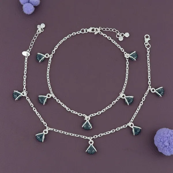 Black_Charm_Dangle_Anklet_Silver_925