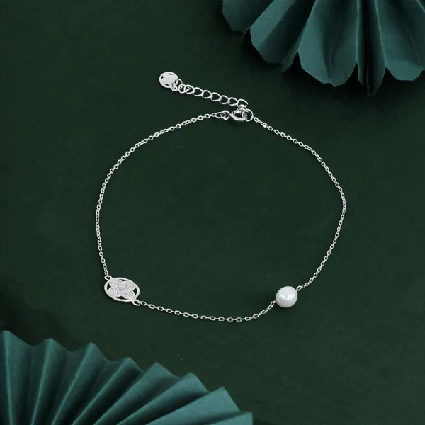 Clover_Pearl_Anklet_Silver_925