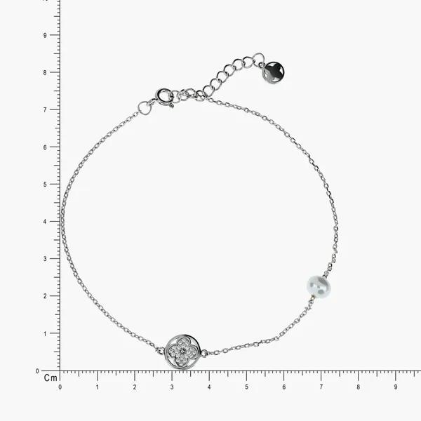 Clover_Pearl_Anklet_Silver_925
