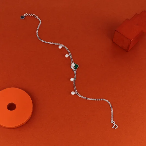 Clover_Pearl_Charm_Anklet_Silver_925