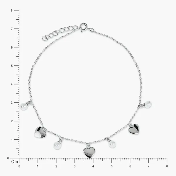 Pearl_Heart_Charm_Anklet_Silver_925