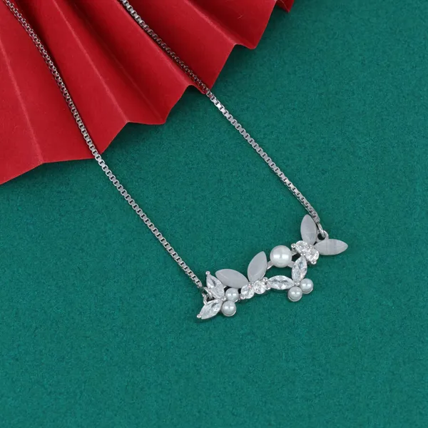 Silver_Pearl_Floral_Vine_Necklace_Silver_925