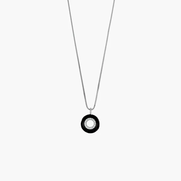 Silver_Black_Enamel_Crystal_Circle_Pendant_Necklace_Silver_925