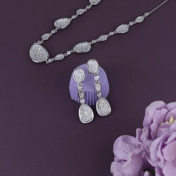 Teardrop_Crystal_Necklace_Earrings_Set_Silver_925