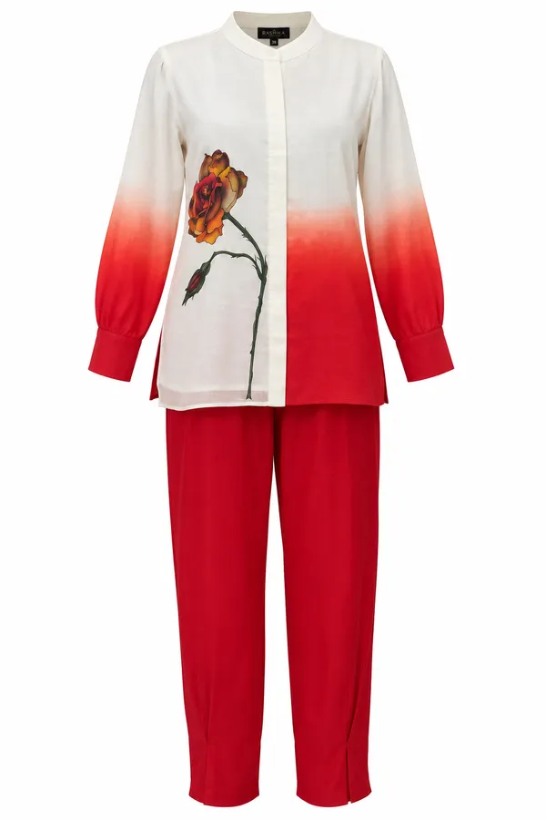 Ivory_Red_Organza_Ombre_Floral_Print_Co-Ord_Set_For_Women