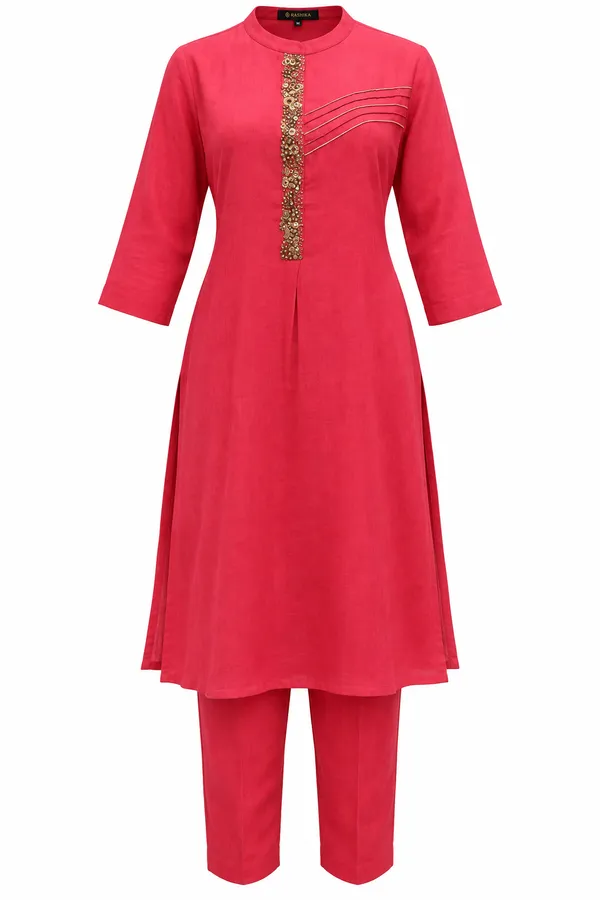 Pink_Chinon_Straight_Sequin_Embellished_Kurta_Pant_Set_For_Women
