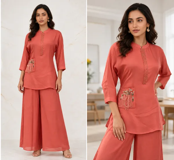 Coral_Chinon_Straight_Embroidered_Kurta_Palazzo_Set_For_Women