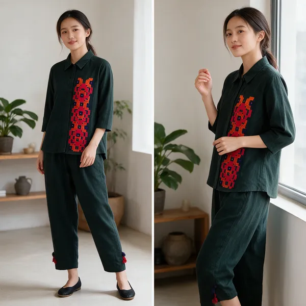 Black_Cotton_Relaxed_Contrast_Patchwork_Co-Ord_Set_For_Women