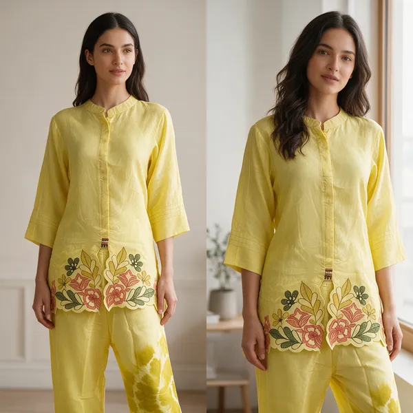 Yellow_Muslin_Straight_Floral_Embroidered_Kurta_Pant_Set_For_Women