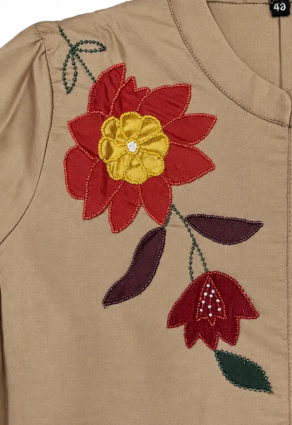 Beige_Cotton_Straight_Floral_Embroidered_Dress_For_Women