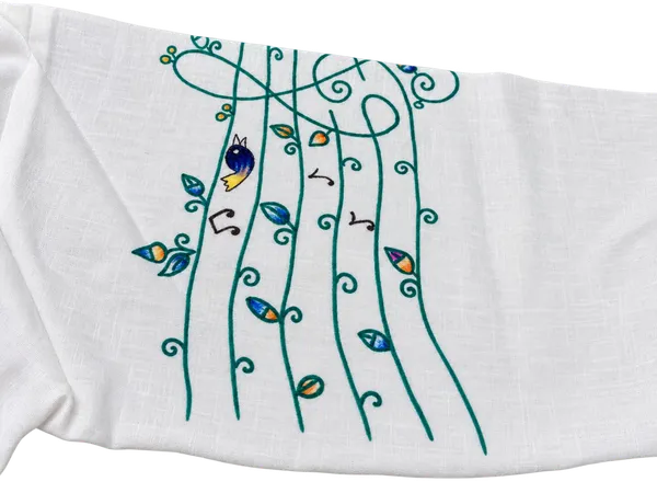 White_Linen_Relaxed_Hand_Painted_Bird_Shirt_Pant_Co-Ord_Set_For_Women