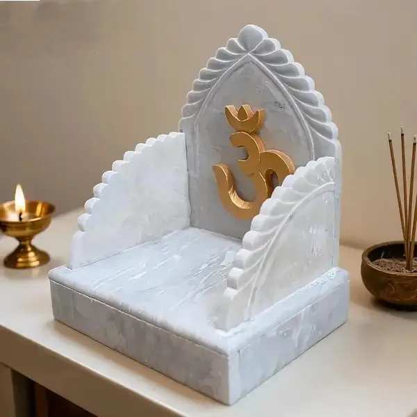 White_Marble_Om_Carved_Simhasana_Pooja_Chair